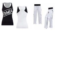Zumba "Samba" Cargo Pants (white) + Racerback Top (Black and White) : Sporting Goods : Sports & Outdoors