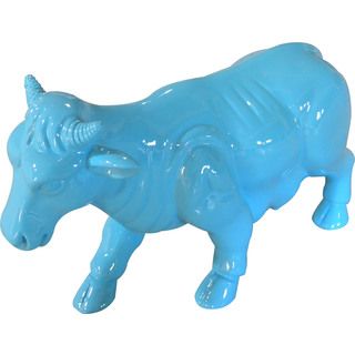 Friendly Turquoise Cow Statue