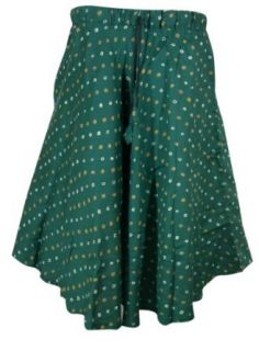 Indian Tie and Dye Cotton Clothing Wrap Around Skirt Dresses for Girls: World Apparel: Clothing