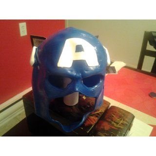 Disguise Men's Marvel Captain America Full Mask, Blue, One Size: Clothing