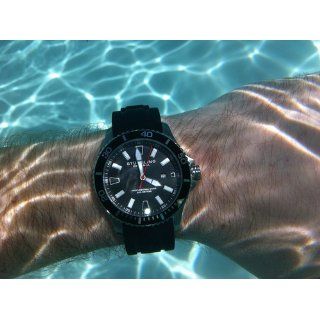 Stuhrling Original Men's 706.01 Aquadiver Regatta Diver Sport II Quartz Date Black Rubber Strap Watch: Watches
