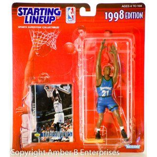 1998   Kenner   Starting Lineup   NBA   Kevin Garnett #21   Minnesota Timberwolves   Vintage Action Figure   w/ Upper Deck Trading Card   Limited Edition   Collectible: Sports & Outdoors
