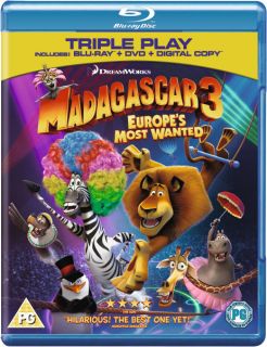 Madagascar 3 Europes Most Wanted   Triple Play (Blu Ray, DVD and Digital Copy)      Blu ray
