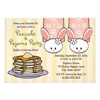 Pancake and Pajama Birthday Party Invitations