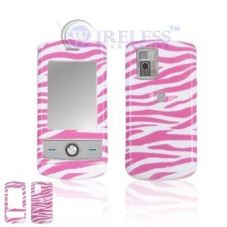 LG CU720 Shine Cell Phone Pink/White Zebra Design Protective Case Faceplate Cover: Office Products