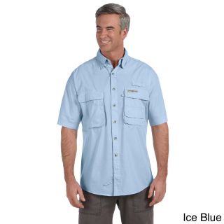 Hook and Tackle Hook   Tackle Mens Gulf Stream Short Sleeve Fishing Shirt Blue Size XXL