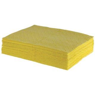 ESP 2MBYPB Polypropylene Medium Weight Meltblown Absorbent Sonic Bonded HazMat Pad, 20 Gallons Oil and 13 Gallons Water Absorbency, 18" Length X 15" Width, Yellow (100 per Bale): Science Lab Spill Containment Supplies: Industrial & Scientific