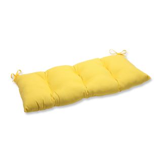Pillow Perfect Outdoor Yellow Wrought Iron Loveseat Cushion