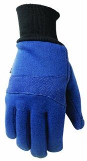 Wells Lamont 716L Thinsulate Lined Dark Royal Blue Dotted Jersey Work Glove with Knti Wrist, Large   Gloves For Shoveling  