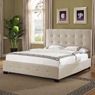 Standard Furniture Madison Square Upholstered Bed In Linen   Queen: Home & Kitchen
