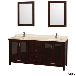 Lucy 72 inch Espresso 2 mirror Double Bathroom Vanity