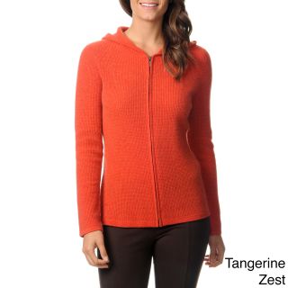 Republic Clothing Ply Cashmere Womens Cashmere Zip front Hoodie Orange Size XS (2 : 3)