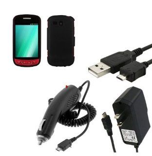 Samsung Admire / R720 Rubberized Hard Case Cover   Black + Clear LCD Screen Protector + Car Charger + Home Travel Charger + Sync USB Data Cable Cell Phones & Accessories