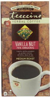 Teeccino Herbal Coffee, Vanilla Nut, Caffeine Free, 25 Count Tea Bag : Grocery & Gourmet Food
