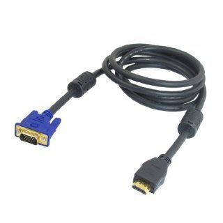 Gino 1.6M 5.2Ft HDMI Type A Male to VGA 15 Pin Male Cable Black for PC TV: Electronics