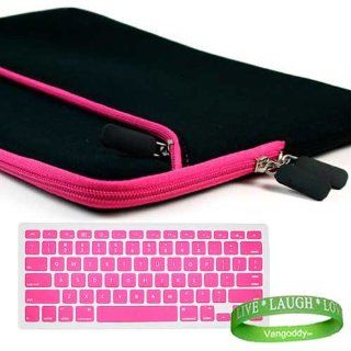 MacBook Pro Case Sleeve for All Models of the Apple MacBook Pro 13.3 Inch Laptop (MC700LL/A, MC724LL/A)+Pink MacBook Keyboard Skin+VanGoddy Live Laugh Love Wrist Band: Computers & Accessories