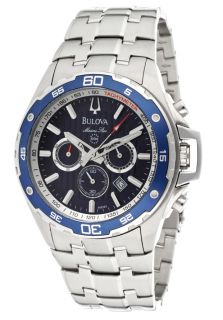 Bulova 98B163  Watches,Mens Marine Star Chronograph Blue Textured Dial Stainless Steel, Casual Bulova Quartz Watches