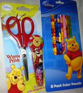 Disney Winnie the Pooh Scissors & Colored Pencils Set : Office Products