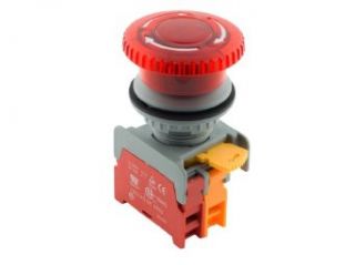 Alpinetech MBL22 Red 22mm 1NC Emergency Stop Push Button Switch Estop EPO Mushroom Switch 120V AC/DC LED Illuminated: Electronic Component Pushbutton Switches: Industrial & Scientific