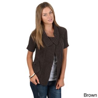 Adi Ci Sono By Adi Juniors Short Sleeve Knit Cardigan Brown Size S (1 : 3)