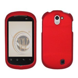 Red Rubberized Protector Case for LG DoublePlay C729: Cell Phones & Accessories