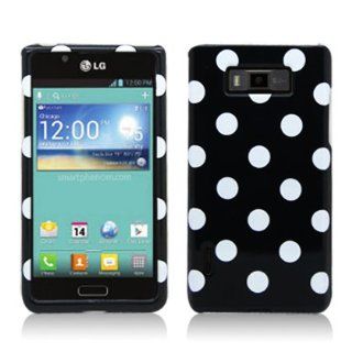 Aimo LGUS730PCPD301 Trendy Polka Dot Hard Snap On Protective Case for LG Splendor/Venice S730   Retail Packaging   Black/White: Cell Phones & Accessories