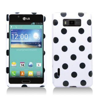 Aimo LGUS730PCPD300 Trendy Polka Dot Hard Snap On Protective Case for LG Splendor/Venice S730   Retail Packaging   Black/White: Cell Phones & Accessories