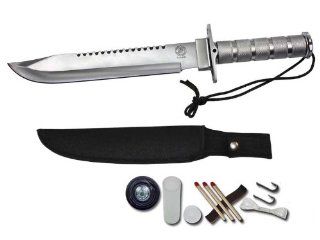 SURVIVAL COMBAT MARINE KNIFE w Compass+Emergency Gear : Tactical Knives : Sports & Outdoors