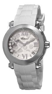 Chopard Women's 278475 3015 Happy Sport Round Snowflake Diamond White Dial Watch: Chopard: Watches