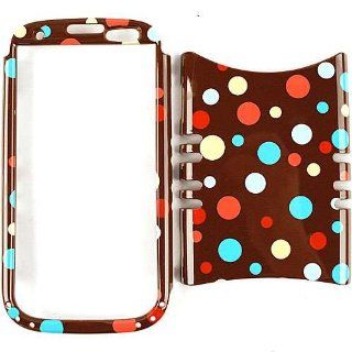 Cell Armor I747 RSNAP TP1258 Rocker Snap On Case for Samsung Galaxy S3 I747   Retail Packaging   Little Tiny Polka Dots on Brown Cell Phones & Accessories