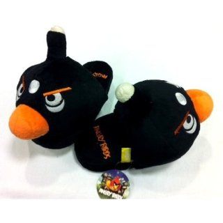Black Angry Bird Plush Slipper 7.5" (Kids Size): Toys & Games