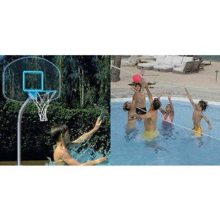 Dunnrite Junior Clear Stainless Combo Swimming Pool Basketball Hoop and Volleyball Set: Sports & Outdoors