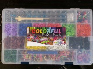 Deluxe Educational Bundle Kit & Loom Includes 3600 Bandz +150 S clips, 20 Beautiful Colors, Mixed Glow in Dark, Mixed Neon, Gold/silver, Starburst, 6 Charms, 50 Beads, 50 Alpha Beads and Great Storage Case Toys & Games