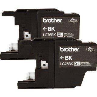 Brother Printer LC752PKS 2 Pack of LC 75BK Cartridges Ink   Retail Packaging: Electronics