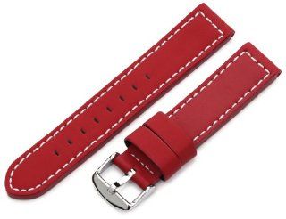 Hadley Roma Men's MSM740RQ 180 18 mm Red Silicone Layered Leather Watch Strap: Watches