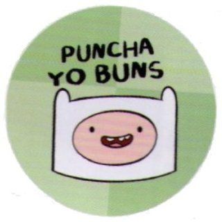 Adventure Time Puncha Yo Buns 1.25 Inch Button: Brooches And Pins: Jewelry