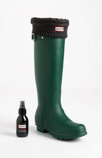 Hunter Original Tall Rain Boot, Cable Cuff Welly Socks & Boot Buffer Spray