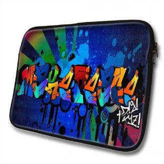 "Graffiti Names" designed for Makepeace, Designer 15''  39x32cm, Black Waterproof Neoprene Zipped Laptop Sleeve / Case / Pouch.: Cell Phones & Accessories
