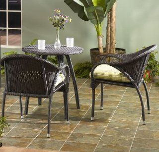 Hudson Outdoor Sunbrella Resin Wicker Furniture Dining Bistro 3PC Set [2 Chairs, 1 Table] : Outdoor And Patio Furniture Sets : Patio, Lawn & Garden