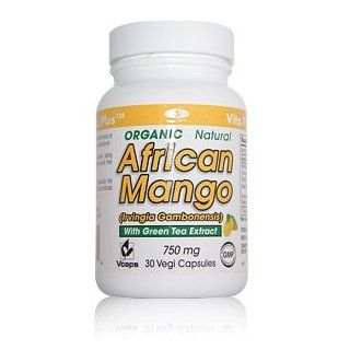 Organic African Mango with Green Tea Extract By Vita Plus, 750 mg, 30 Vegi Capsules: Health & Personal Care