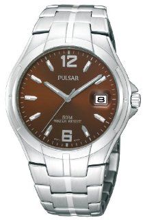 Pulsar Men's PXH751 Stainless Steel Case and Bracelet Brown Sunray Dial Watch at  Men's Watch store.