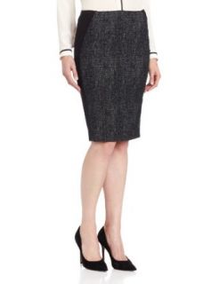 ELIE TAHARI Women's Kelsa Graphic Speckle Tweed Pencil Skirt, Black/White, 0 at  Womens Clothing store: