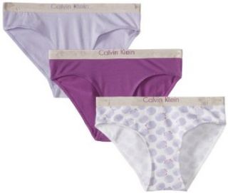 Calvin Klein Underwear Girls 7 16 Ck 3 Pack Chrome Bikini Briefs: Clothing