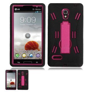LG Optimus L9 P769 Black and Pink Hardcore Kickstand Case: Cell Phones & Accessories
