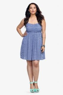 Blue Polka Dot Ditsy Challis Dress at  Womens Clothing store