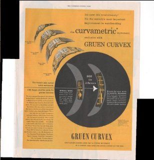 Gruen Curvex Curved Movement In A Curved Case Watches Jewelry 1948 Vintage Antique Advertisement : Prints : Everything Else