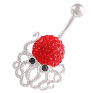 14 Gauge 1.6mm 3/8 10mm cute belly ring navel bar surgical steel unique button AWHH Body Piercing Jewelry: Jewelry