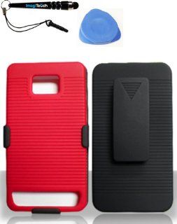 IMAGITOUCH(TM) 3 Item Combo Samsung i777Galaxy S II (AT&ampT) Ripple Case Red (Stylus pen, Pry Tool, Phone Cover): Cell Phones & Accessories