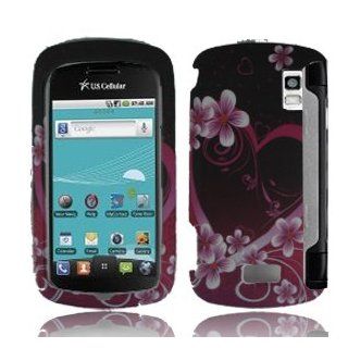 For U.S.Cellular LG Genesis US760 Accessory   Purple Heart Design Hard Case Proctor Cover + Free Lf Stylus Pen: Cell Phones & Accessories