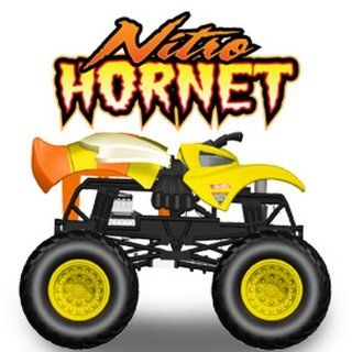 Hot Wheels Monster Jam, Nitro Hornet 1st Editions 2013, with Crushable Car. 1:64 Scale (small truck).: Toys & Games